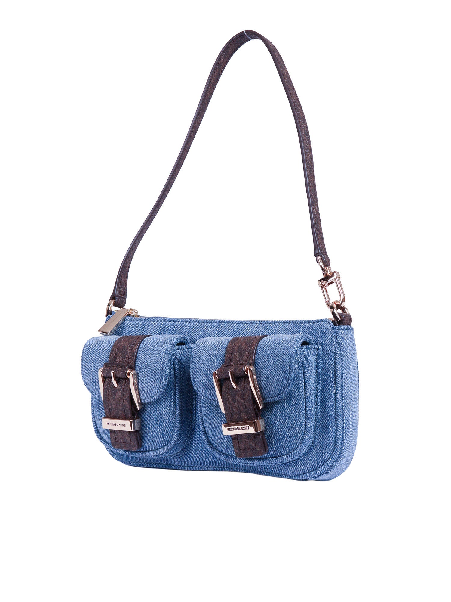 Sm Conv Pouchette Blue Cotton Handbag