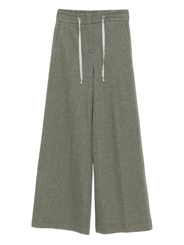 Peserico Outer: Cotton 80% trousers in olive green