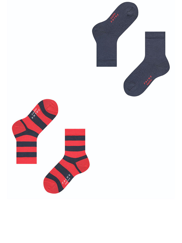 Happy Stripe 2-Pack K Blue Calze