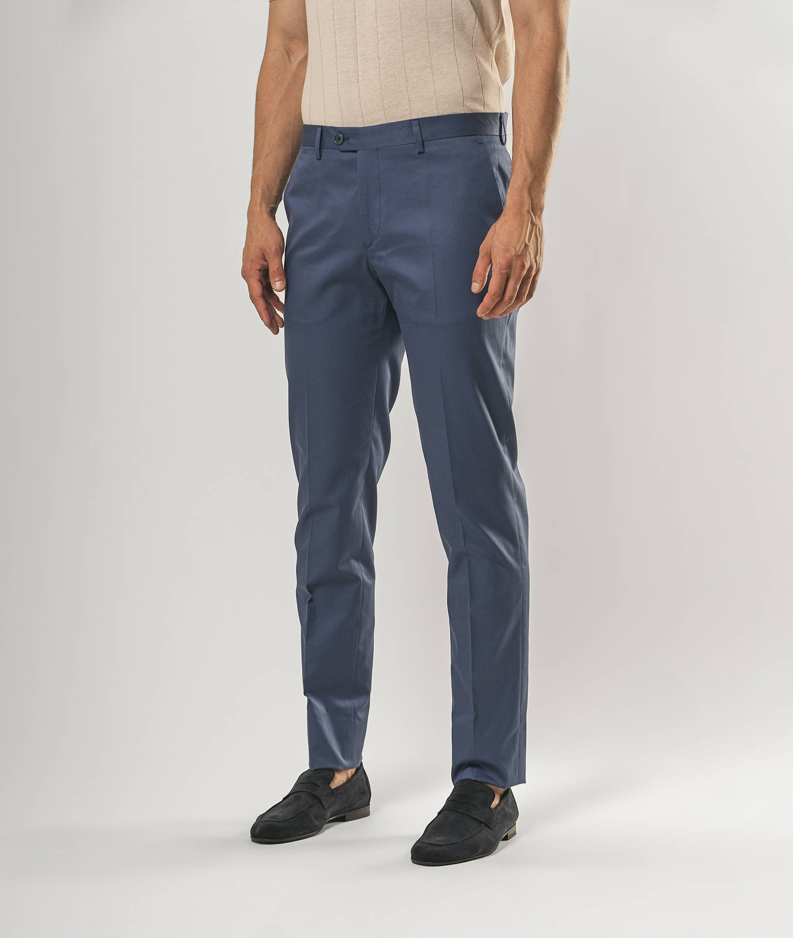 Cotton Chino Ischia Blue Sportswear Trousers