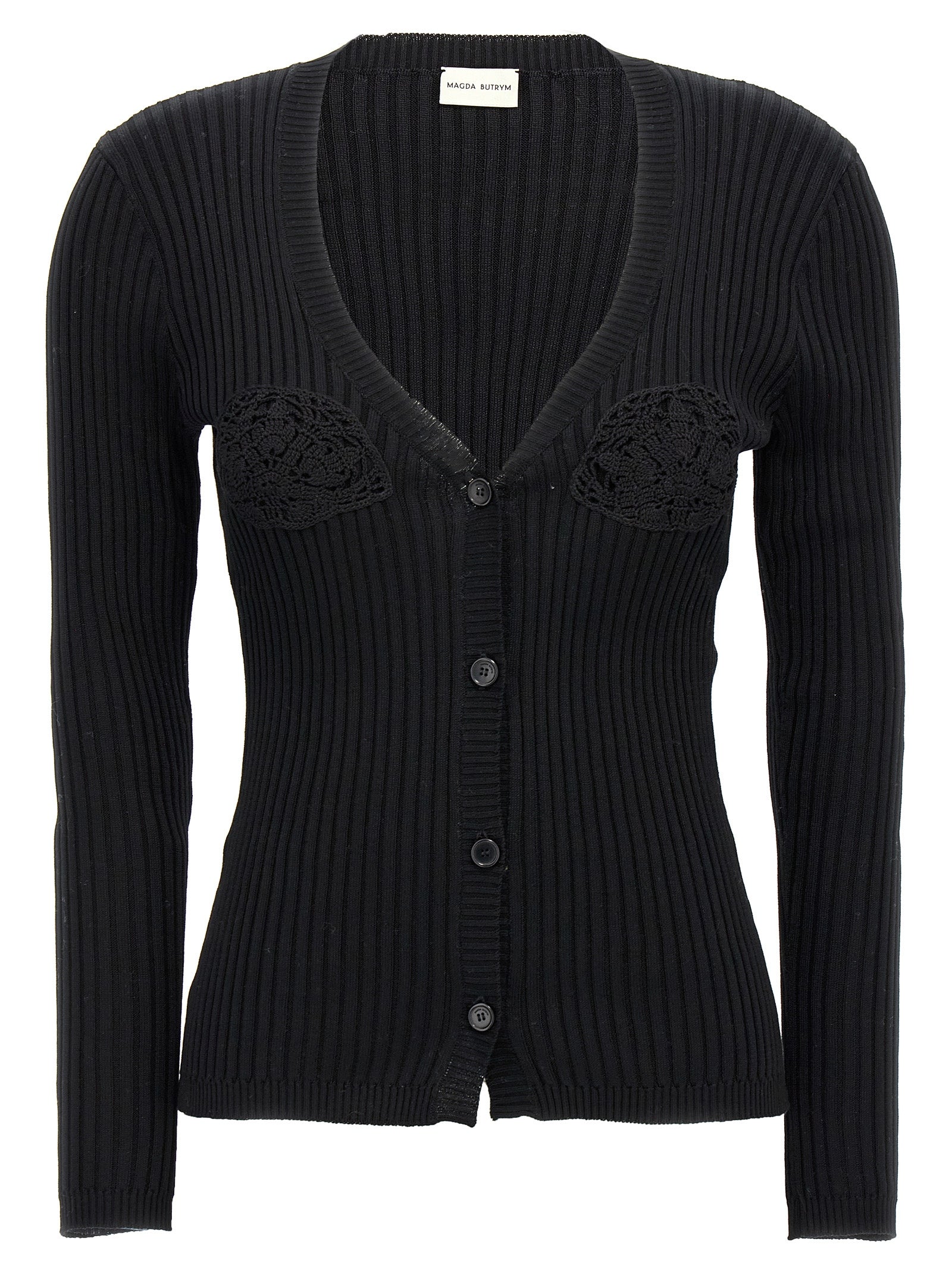 08 cardigan Black Cotton Sweater, Cardigans