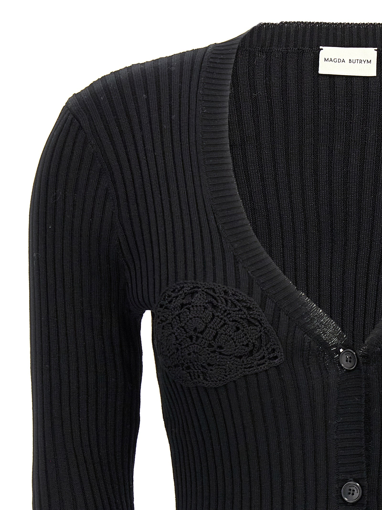 08 cardigan Black Cotton Sweater, Cardigans