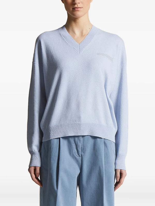 Peserico Virgin Wool 55% sweater in light blue