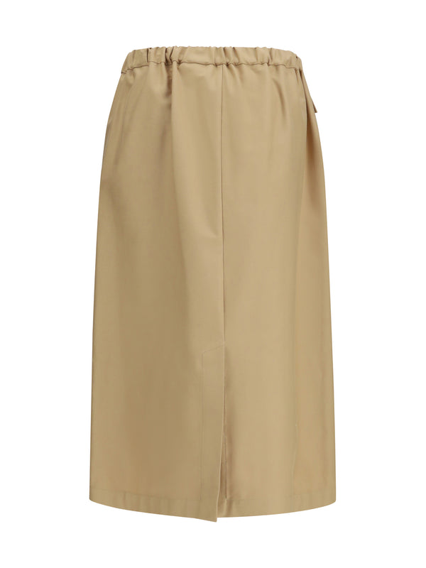 Midi Skirt Cotton Steel Grey