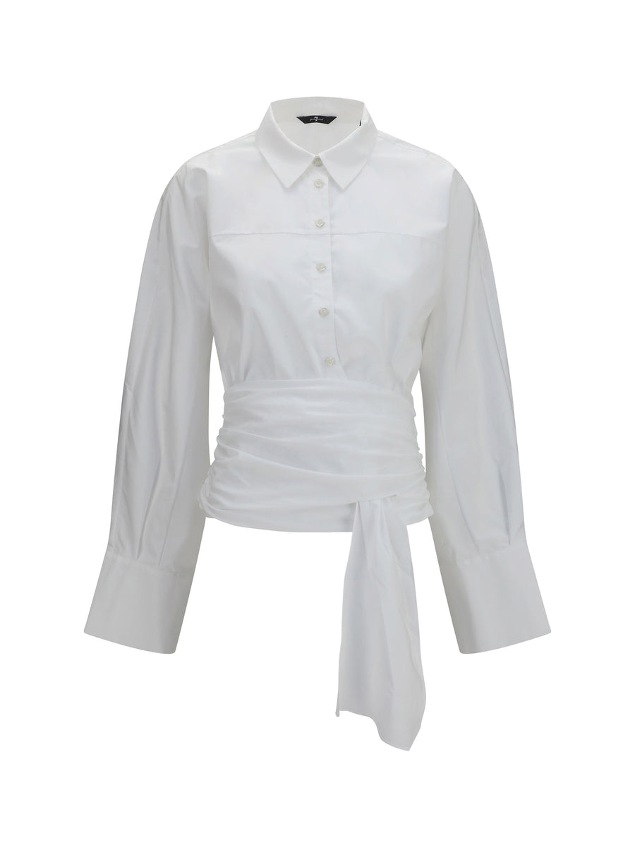 Shirt Waist-Knot Optical White Cotton