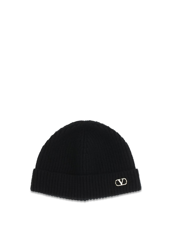 Beanie Vlogo Cashmere Black Hat