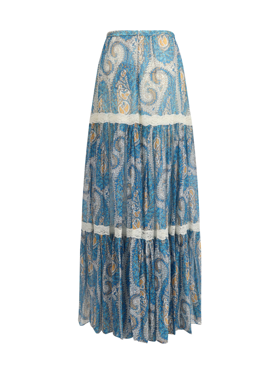 Maxi Skirt Silk Crepon Multicolour