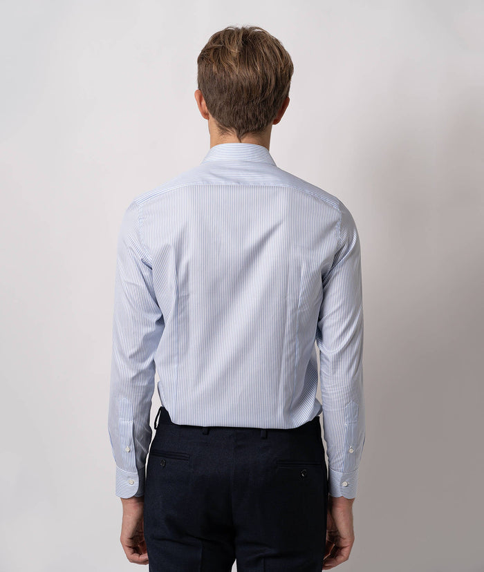 Tailored Cotton Shirt Times Lightblue Hand Made