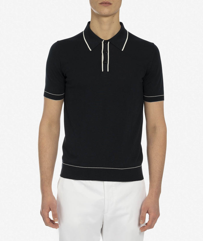 Cotton And Silk Polo Mongibello Ivory Basic Light Kintwear