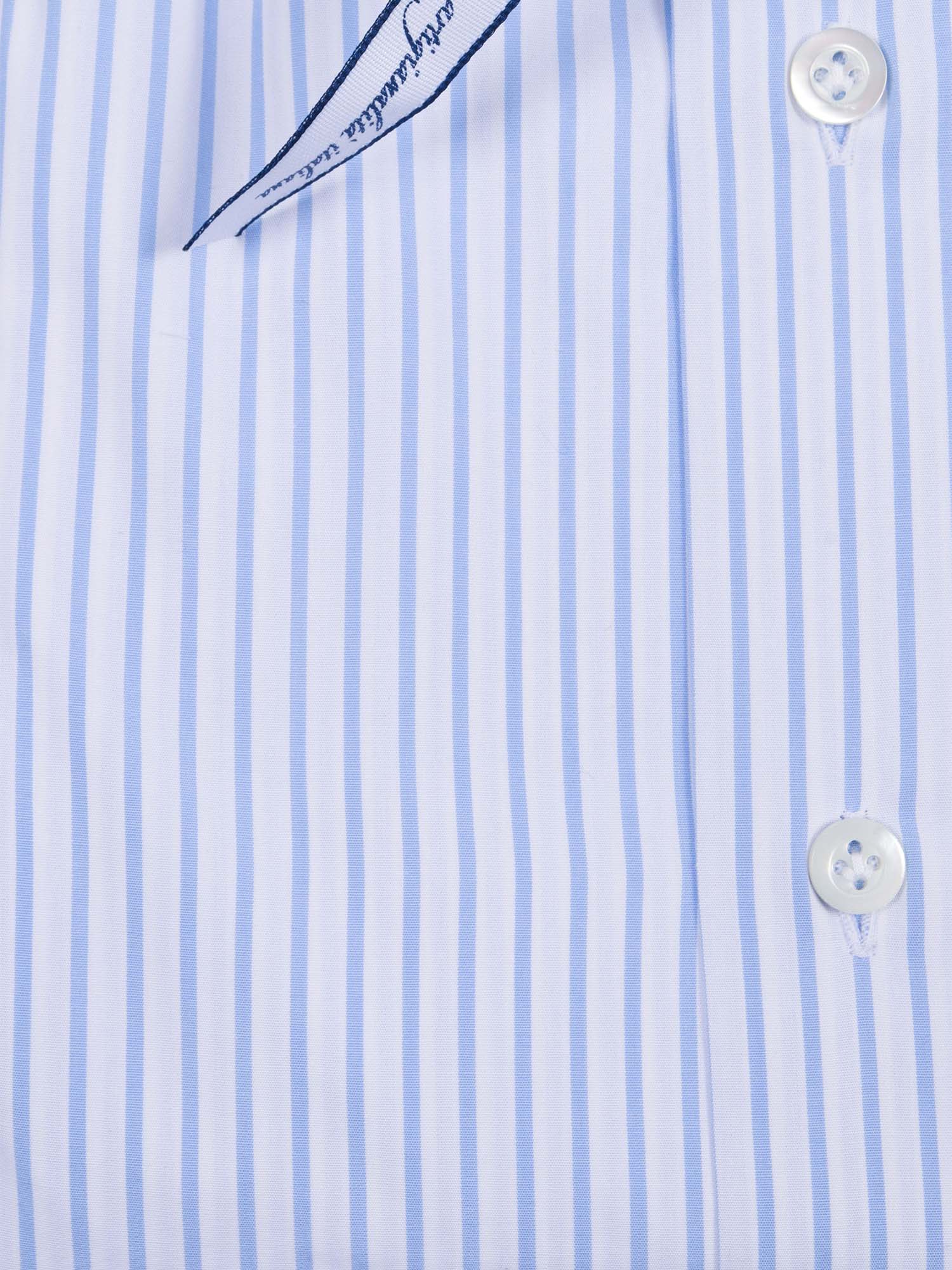 Striped Cotton Shirt Style Slim Fit Light Blue