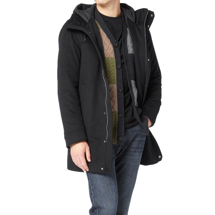 Herno Wool Cashmere Hooded Coat Black