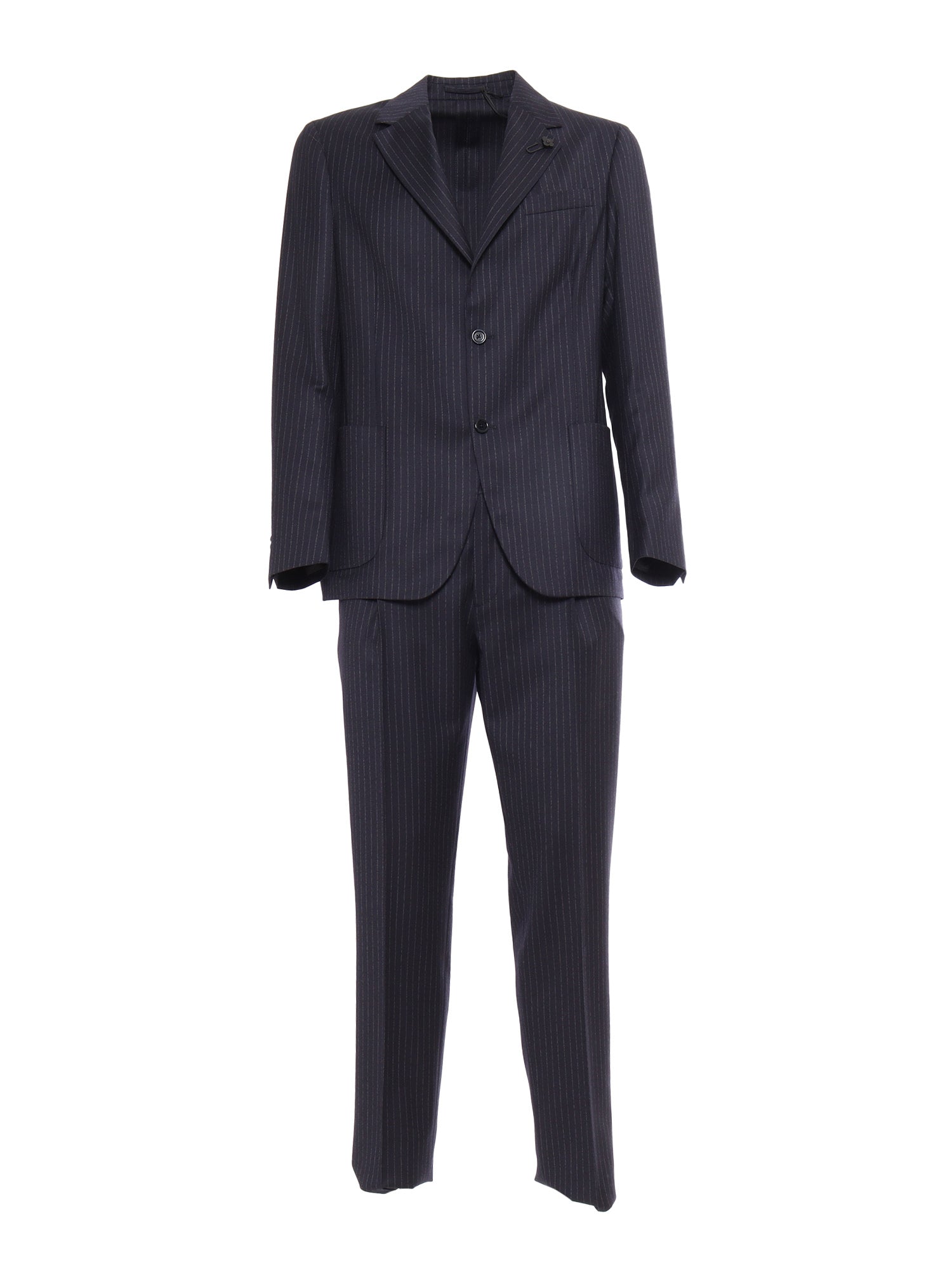 Easy Wear Drop 7 Reg Man Suit Blue Wool Single Breasted Dress