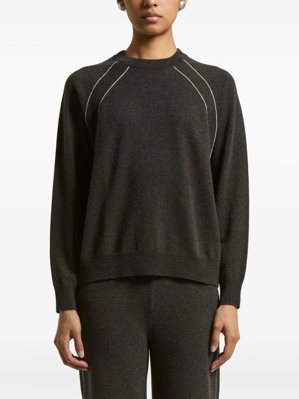 Peserico Cashmere 100% sweater in charcoal