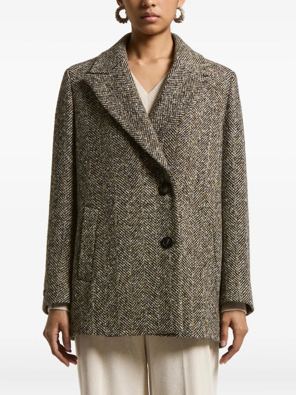 Peserico 100% (fiber composition not specified in data) coat in brown