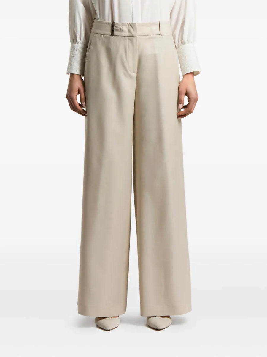 Peserico 100% wool trousers in beige