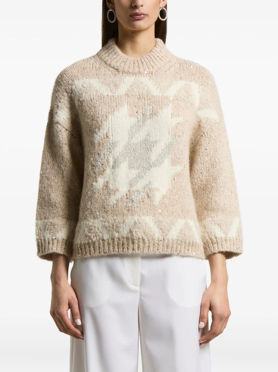 Peserico 100% knit (fabric composition not further specified) sweater in beige