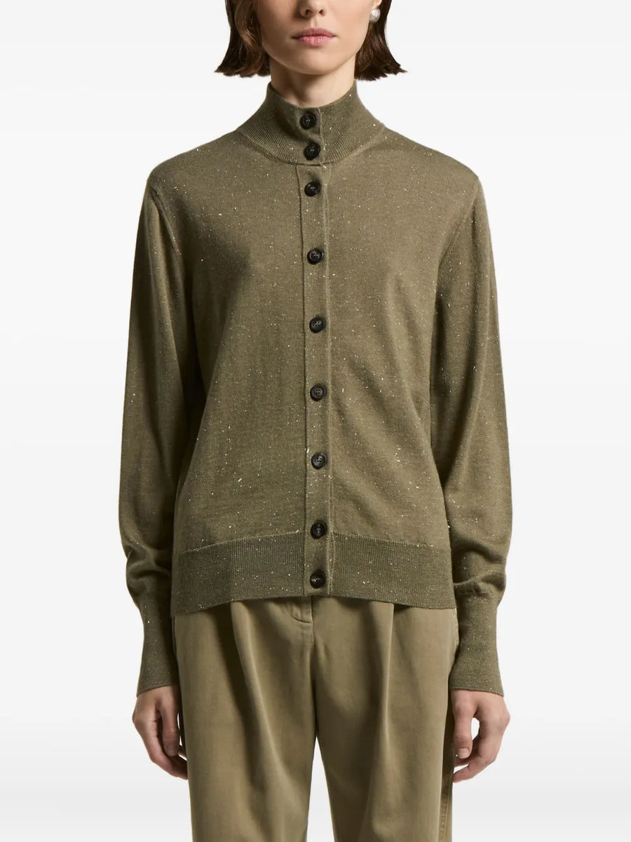 Peserico 100% composition (fabric composition incomplete in source data) cardigan in olive green