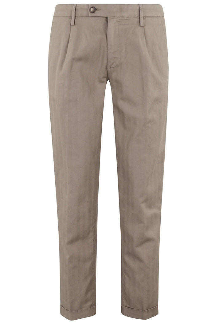 Mucha Pinces Nude & Neutrals Cotone Lino Elastan Pantaloni