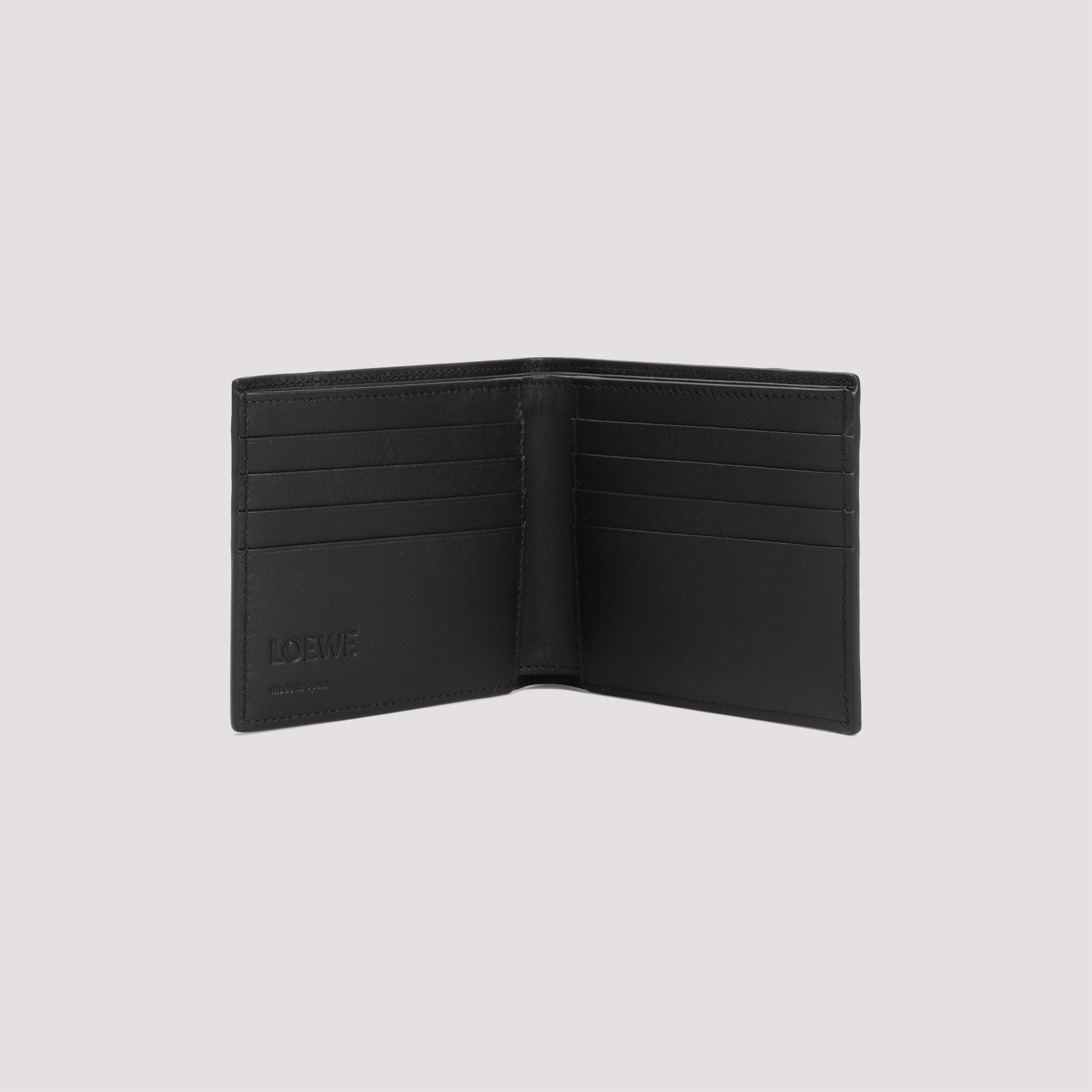 Puzzle Edge Bifold Wallet Black Calf Skin Smallleathergoods