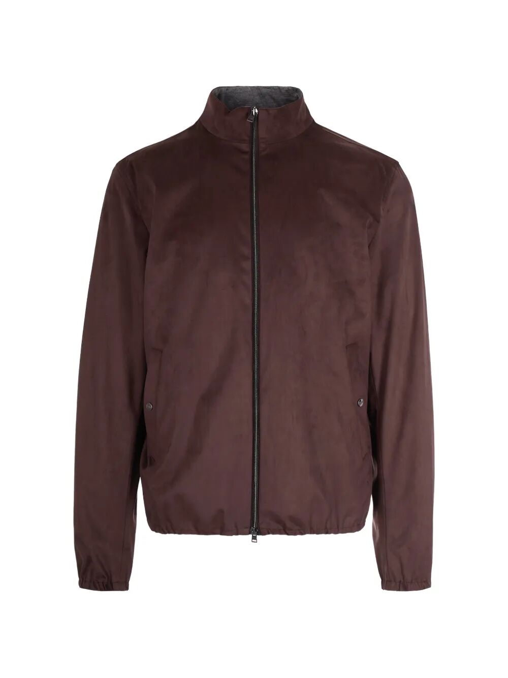 Woven Jacket Brown Polyester Elastane