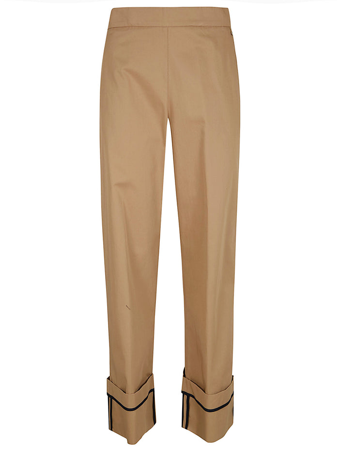 Pants Brown Cotone Pantaloni