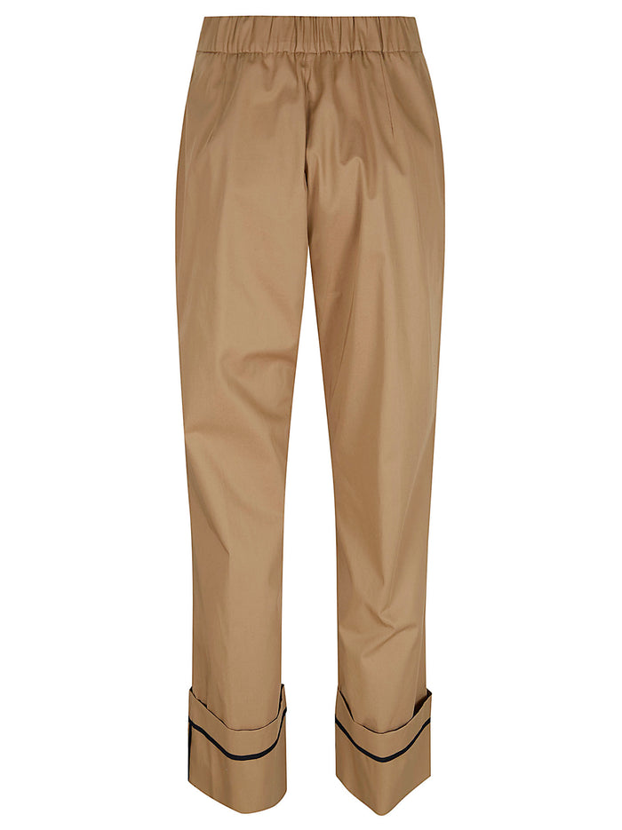 Pants Brown Cotone Pantaloni