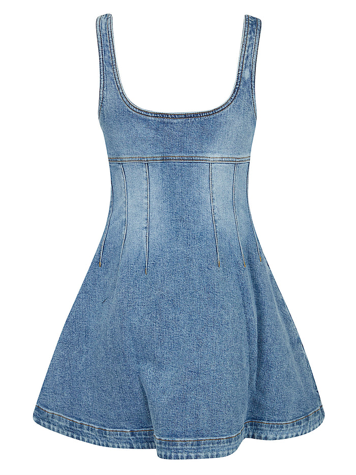 Denim Mini Dress Blue Co Spandex Lining: Pes Abito