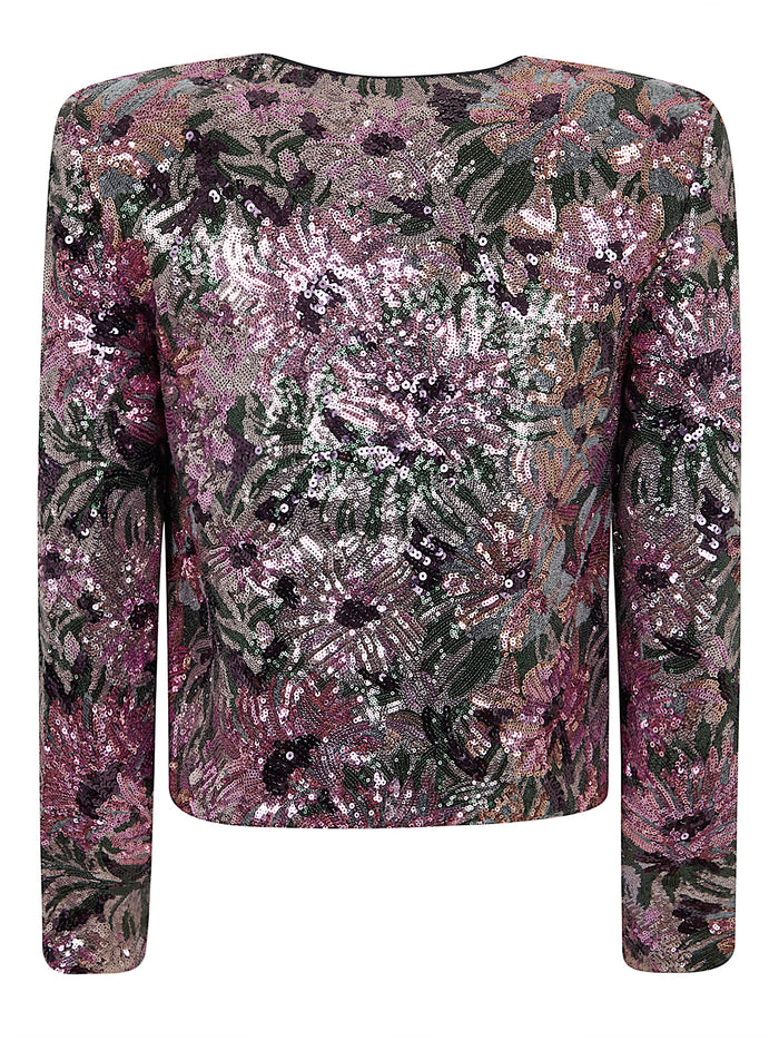 Floral Sequin Jacket Multicolour Pa Lining1:cu Lining2:pes Giacca