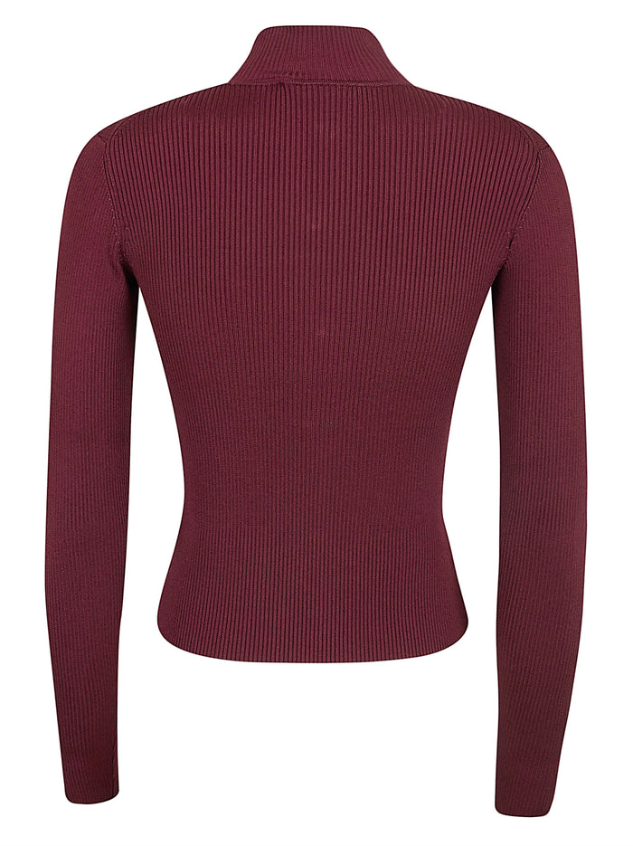 Burgundy Keyhole Knit Top Pink & Purple Vi Pes Pa Ea