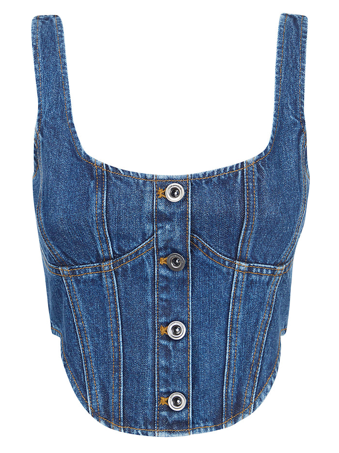 Denim Corset Top Blue