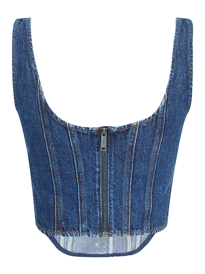 Denim Corset Top Blue