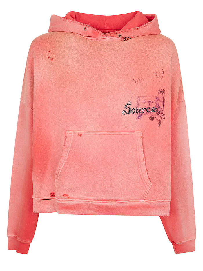 Source Family Hooded Sweatshirt Yellow & Orange Cotton | Felpa