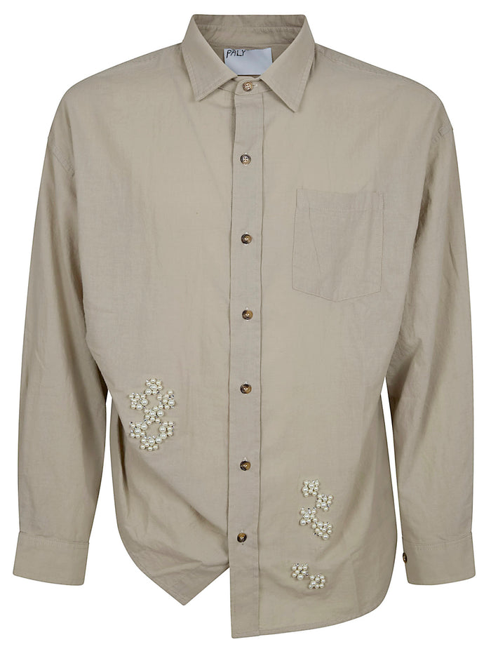 Eternal Youth Oversized Dress Shirt Grey Cotton Camicia
