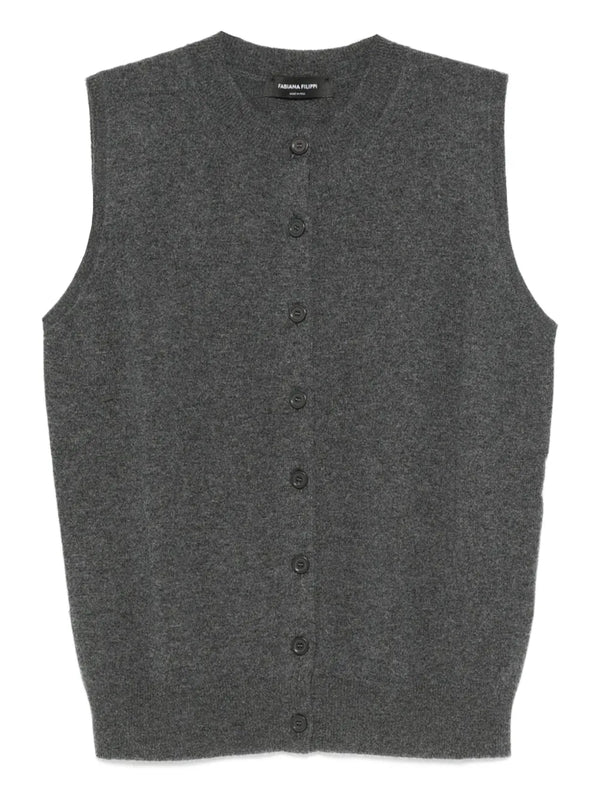 Fabiana Filippi Merino 75% vest in grey
