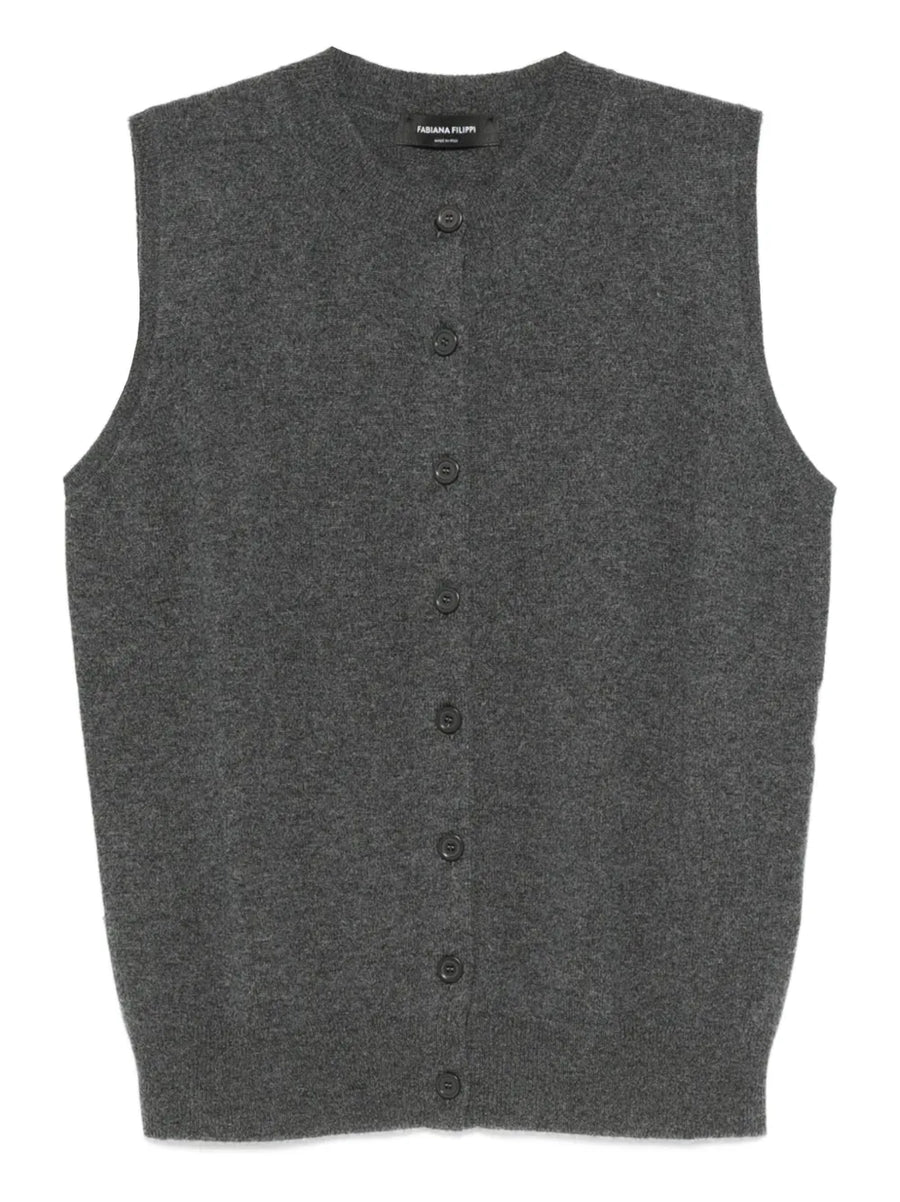 Fabiana Filippi Merino 75% vest in grey