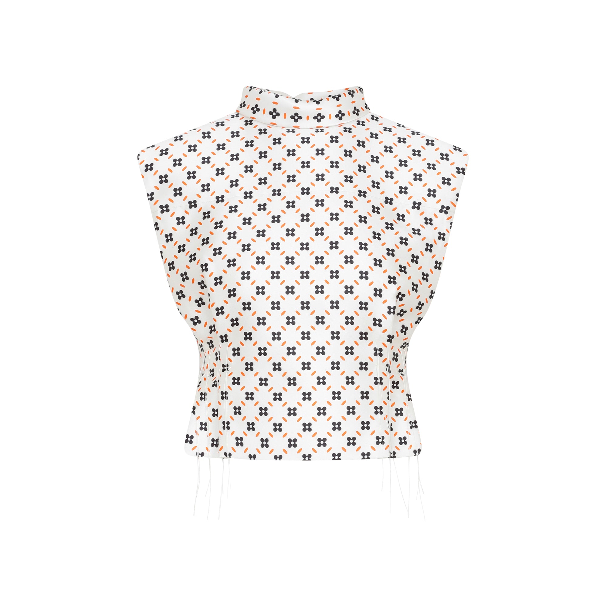 Cropped Sleeveless Top Nude & Neutrals Polyester Silk