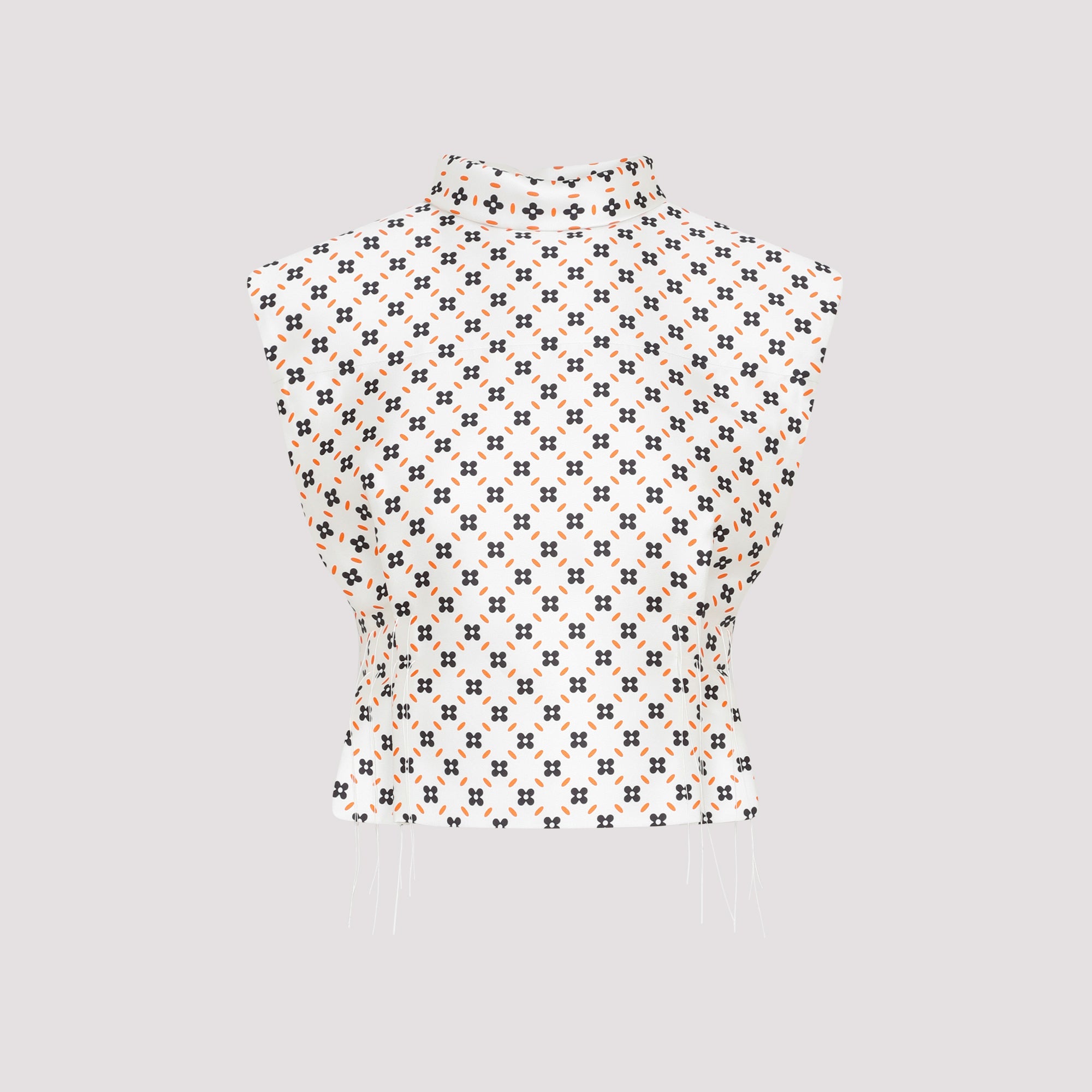 Cropped Sleeveless Top Nude & Neutrals Polyester Silk