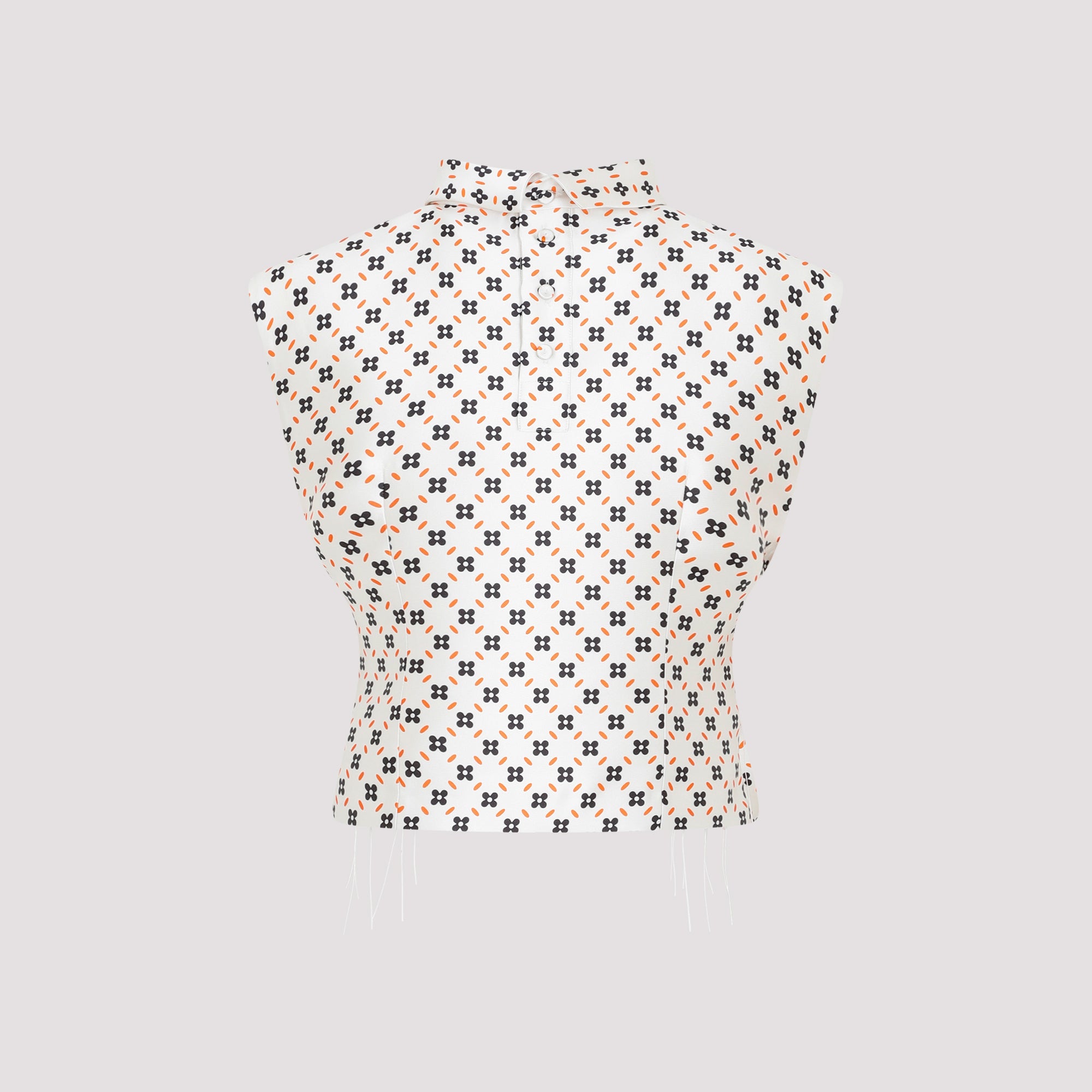 Cropped Sleeveless Top Nude & Neutrals Polyester Silk