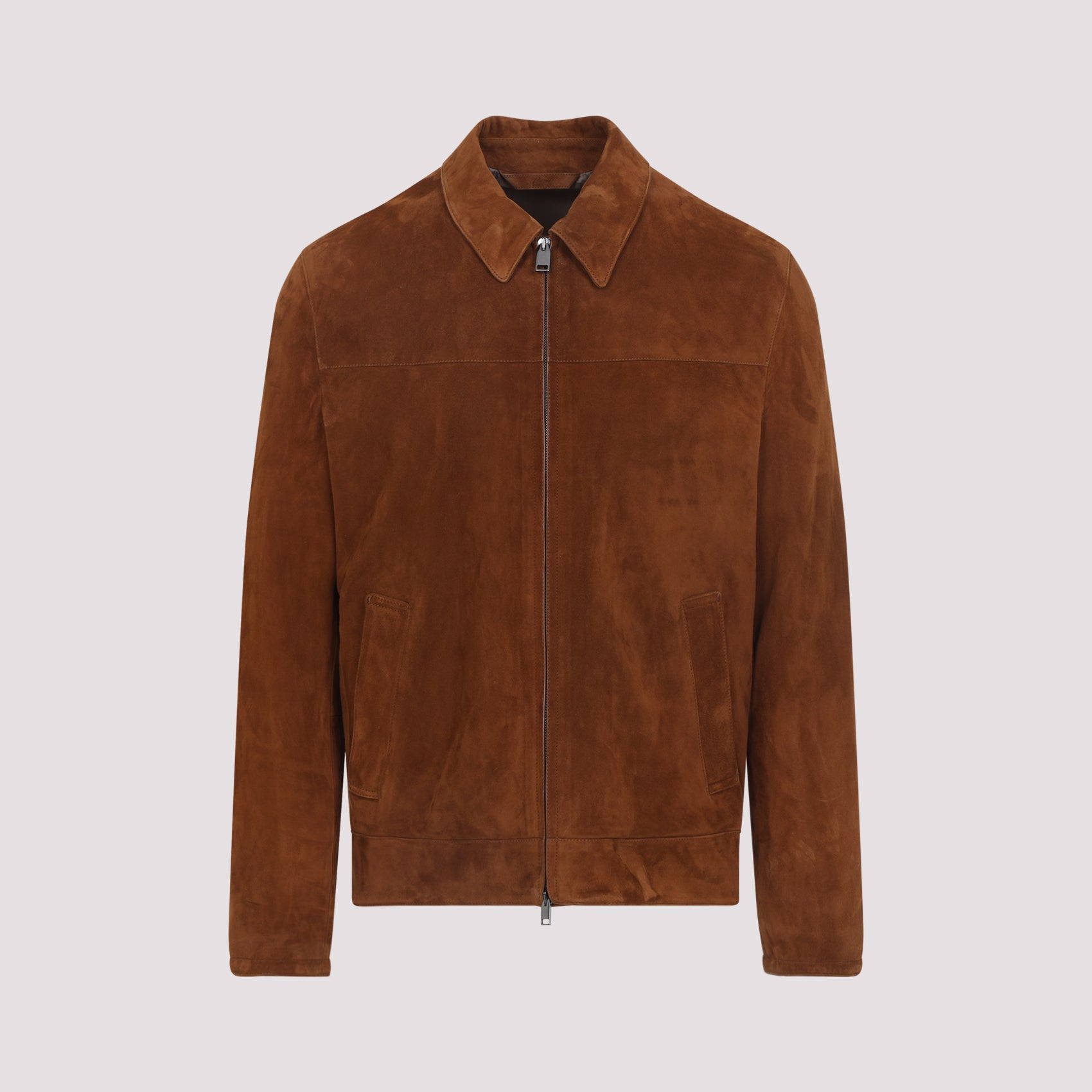 Suede Leather Jacket Brown