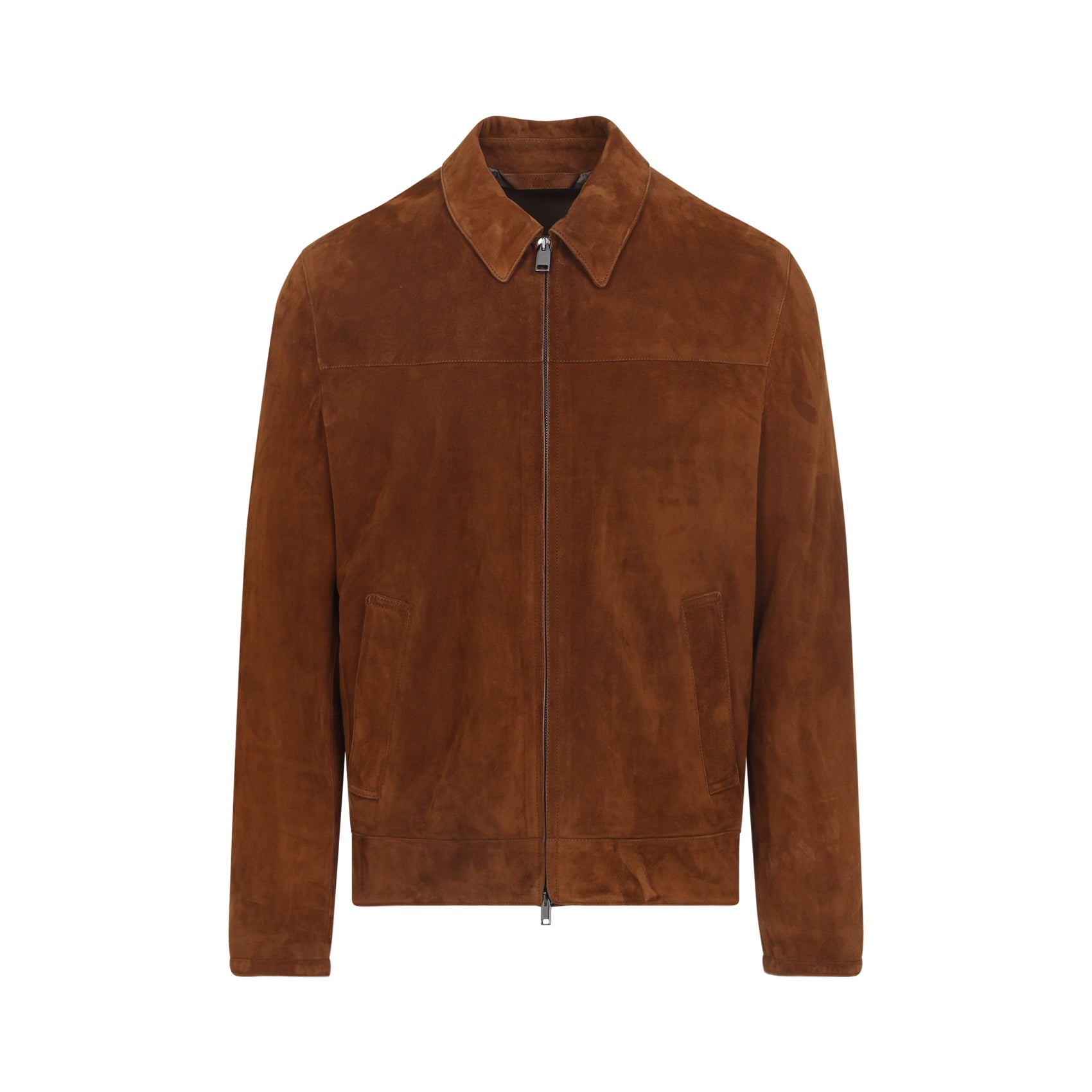 Suede Leather Jacket Brown