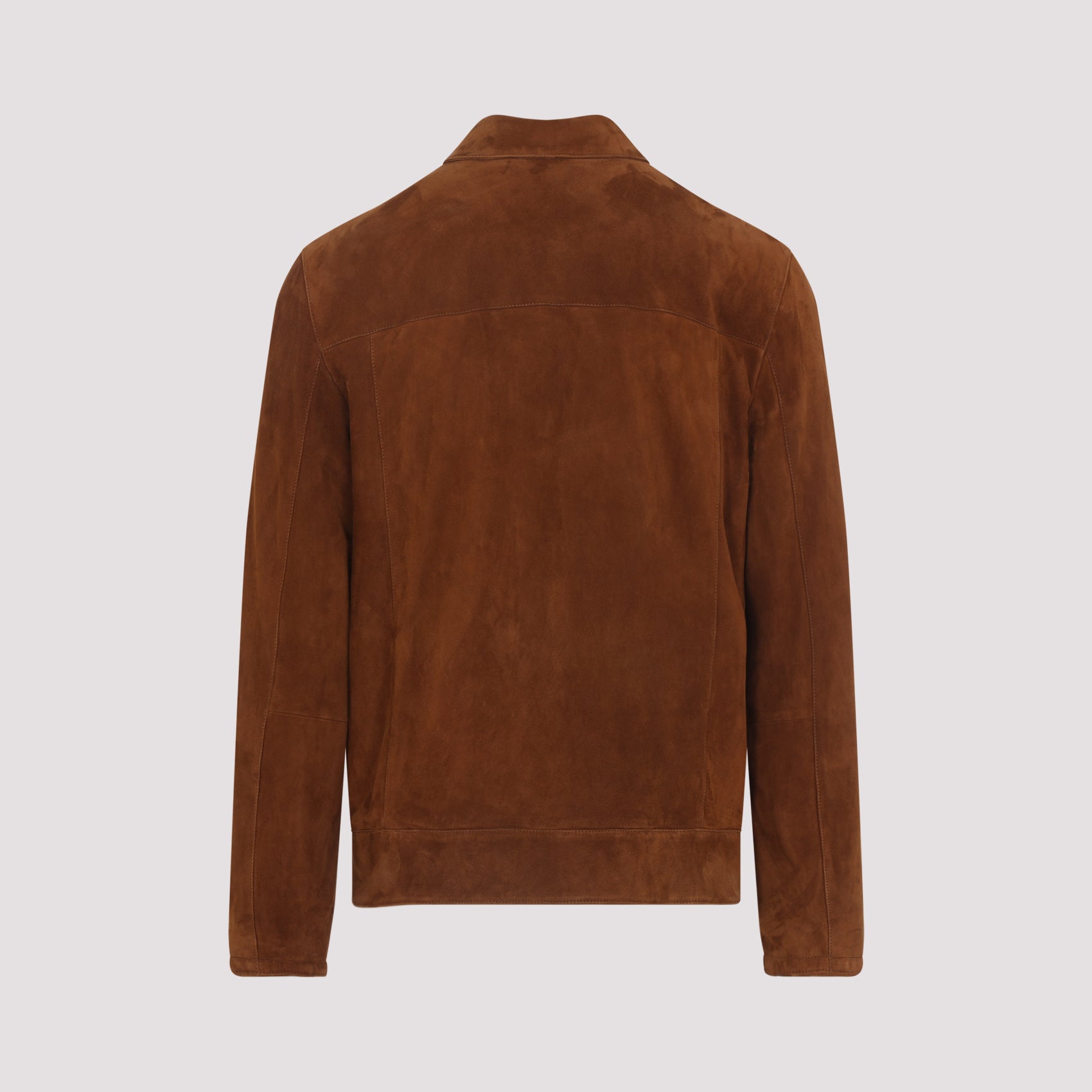 Suede Leather Jacket Brown