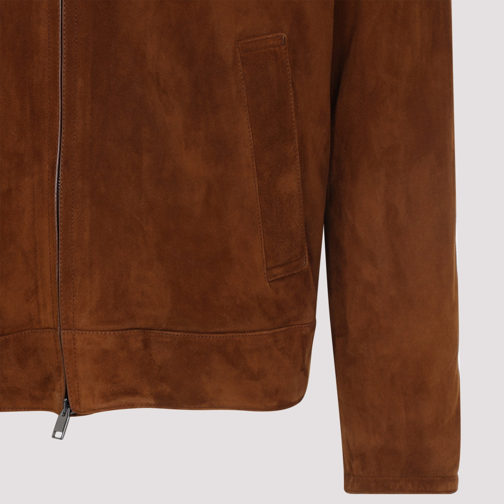 Suede Leather Jacket Brown