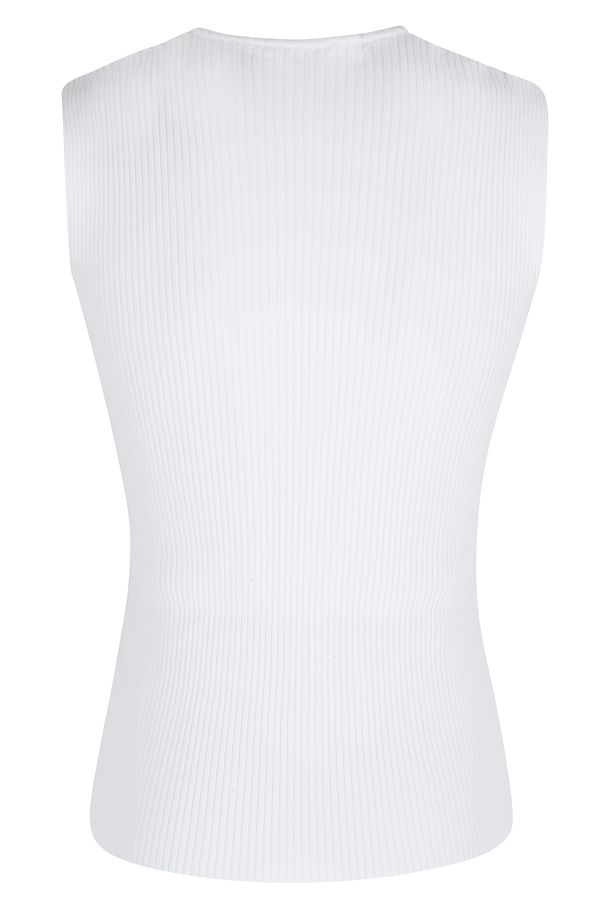 Canotta Cut Out White Viscosa Poliestere Top