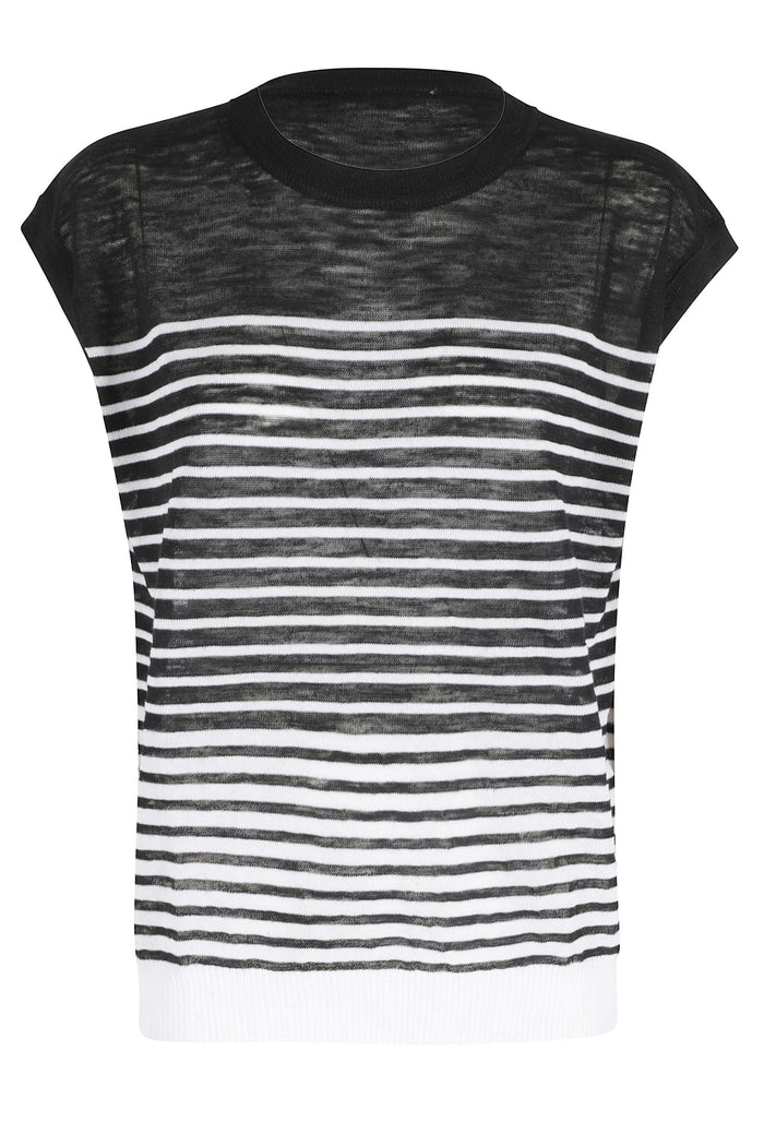 Top Riga Mariniere Black Cotonelino Poliestere