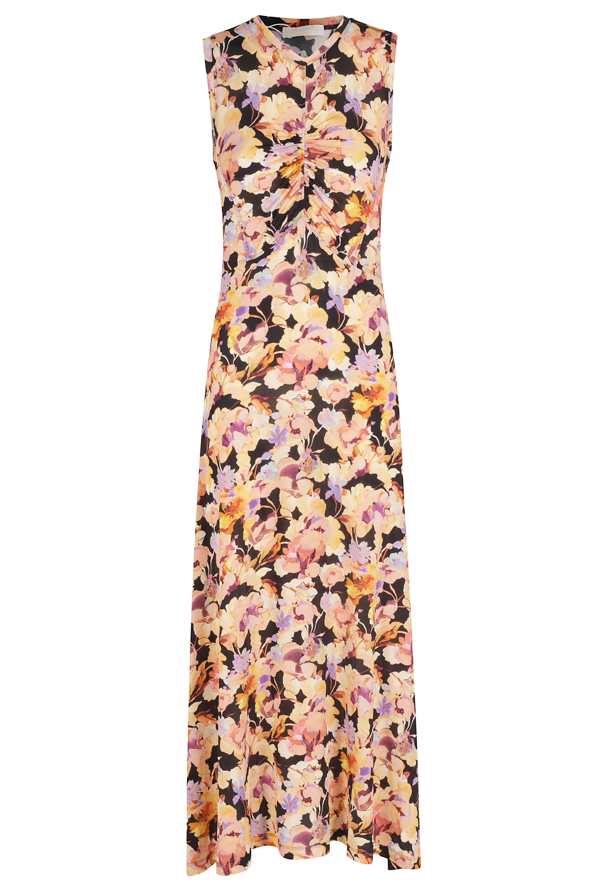 Lina Sl Jersey Dress Yellow & Orange Rayon Elastane Abito
