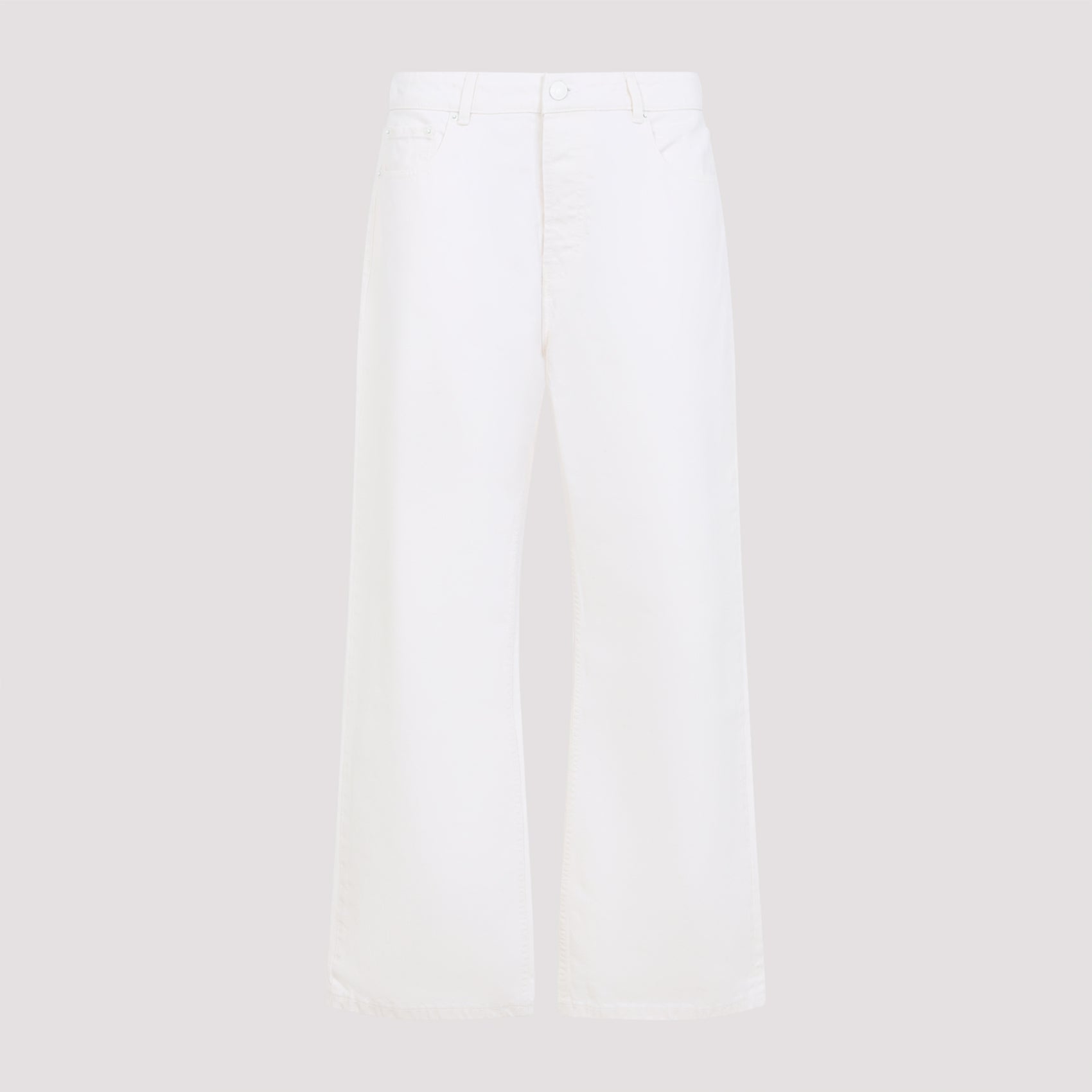 Large Fit Jeans White Cotton