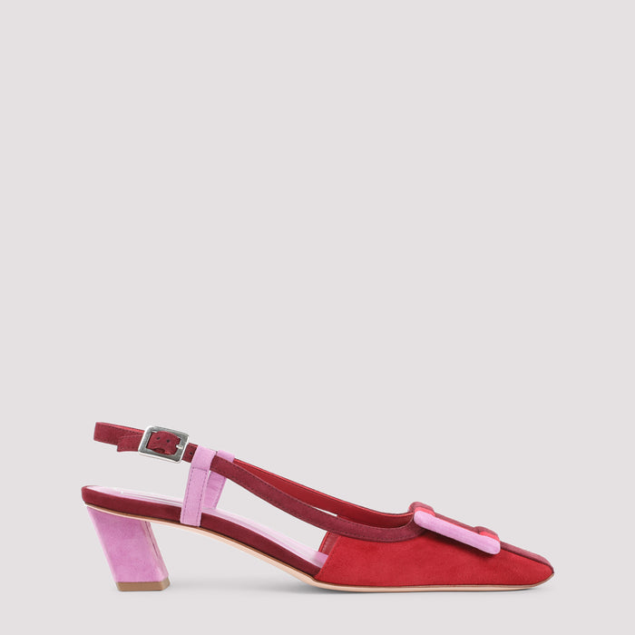Bv Stripes Pumps Red Suede Leather