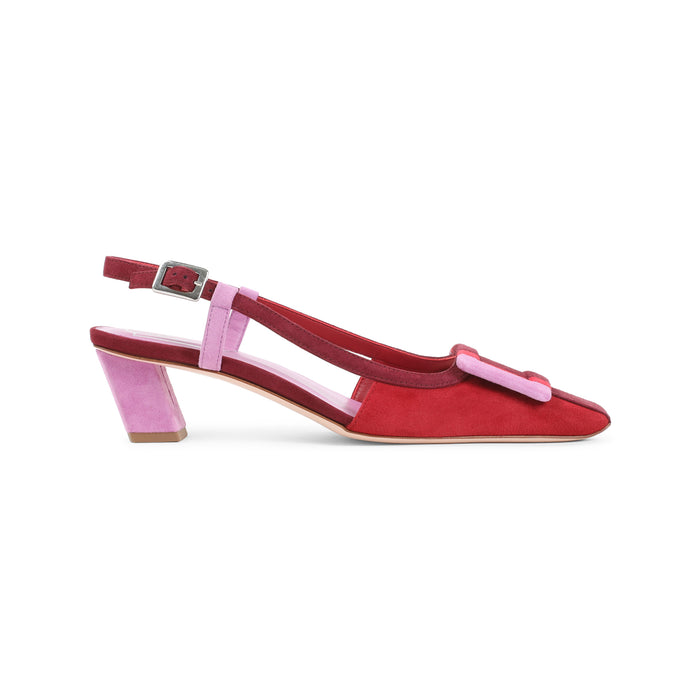 Bv Stripes Pumps Red Suede Leather