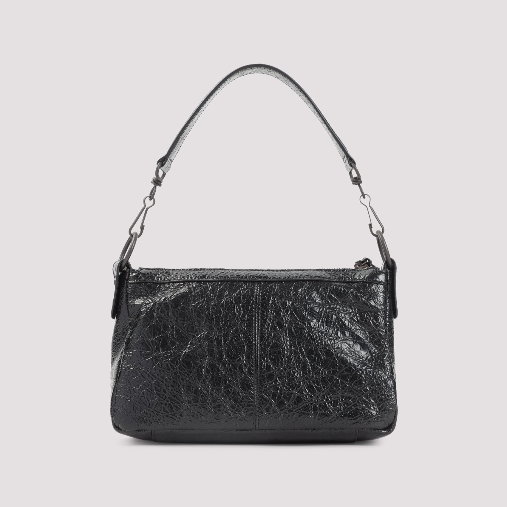 Le City Moto Shoulder Bag Black Leather