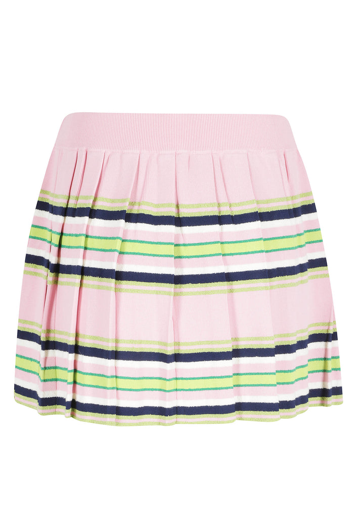 Stripe Mini Pleated Skirt Pink & Purple Viscosa Pbt ( Elite ) Gonna